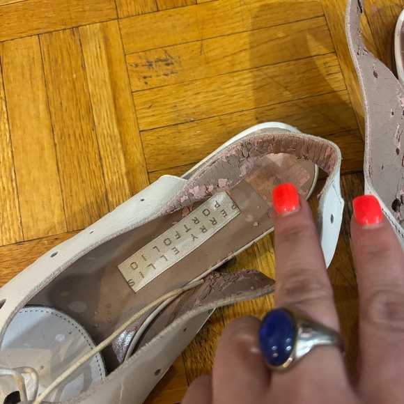 rare white leather slides holy Perry Ellis Portfolio * - Picture 6 of 7